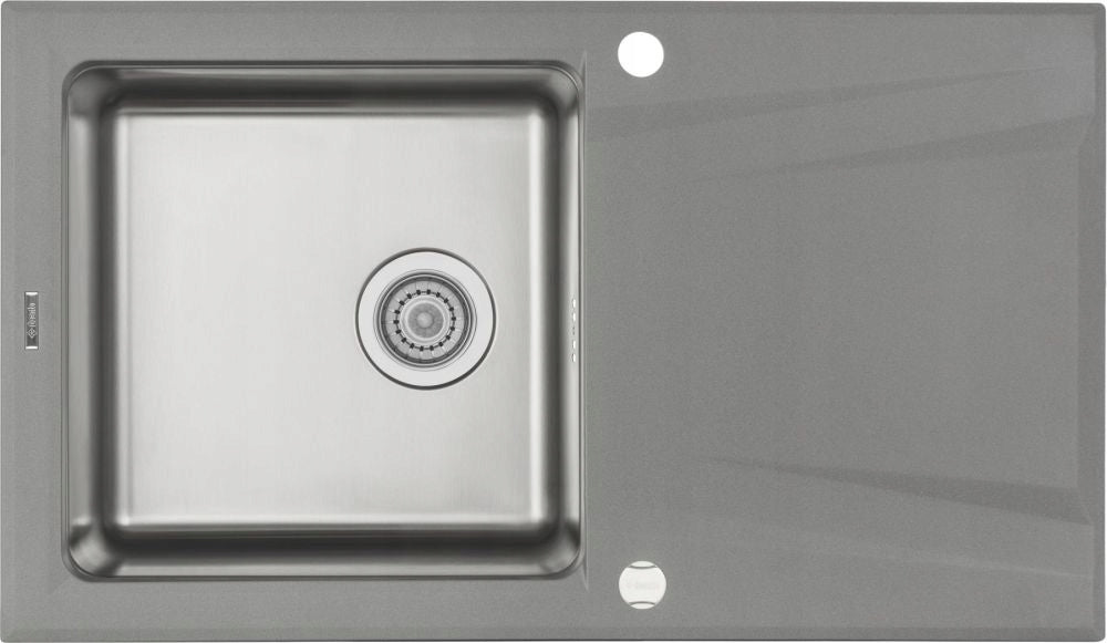 Deante Küchenspüle aus Granit und Edelstahl Deante Prime ZSR S113, Metallic-Grau 