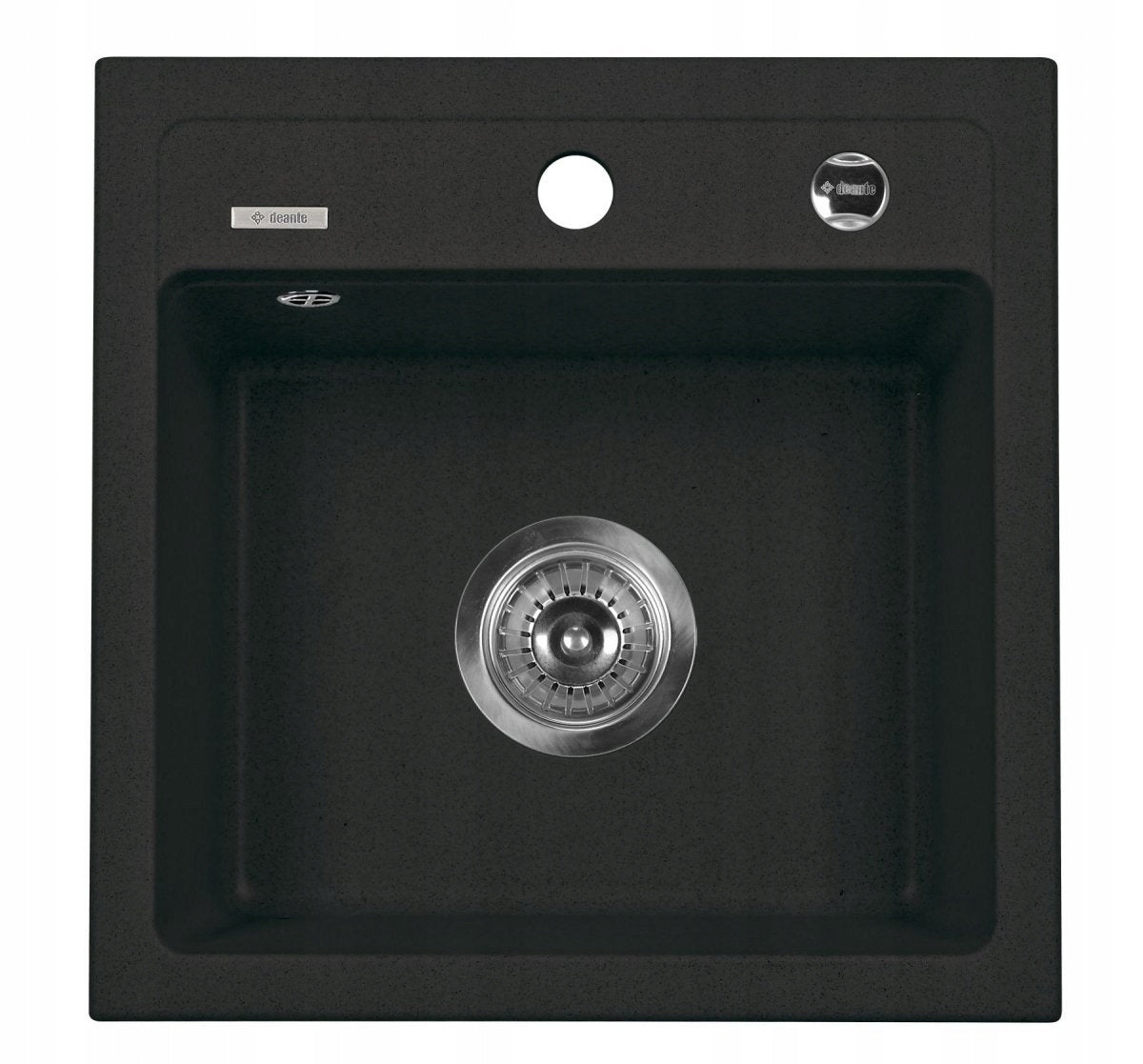 Deante Granit-Küchenspüle Deante Zorba mit Wasserhahn ZQZA2103, Graphit 