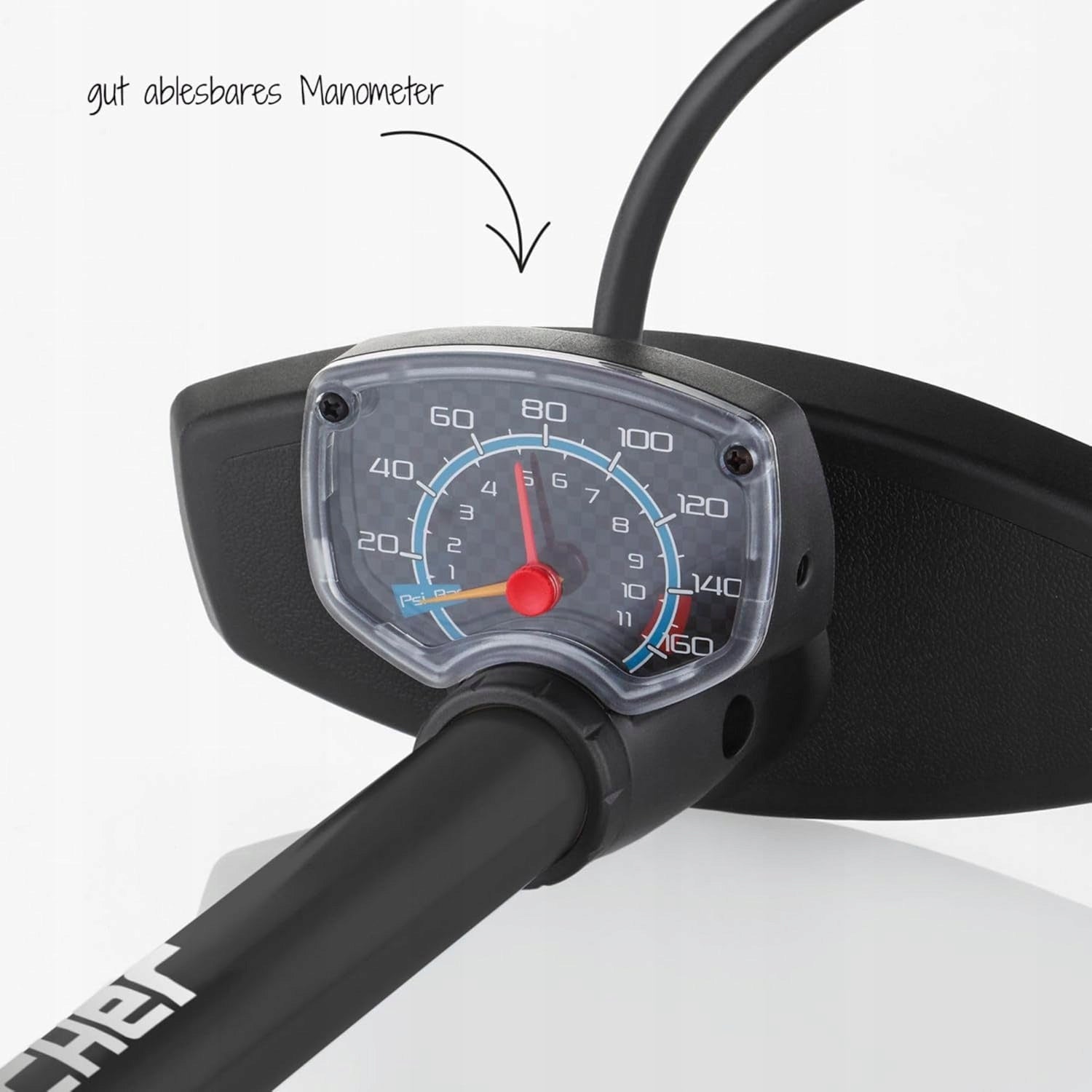 DECENT MANUAL STRONG BICYCLE FISHER STANDING PUMP - BLACK + ADAPTERS Color black