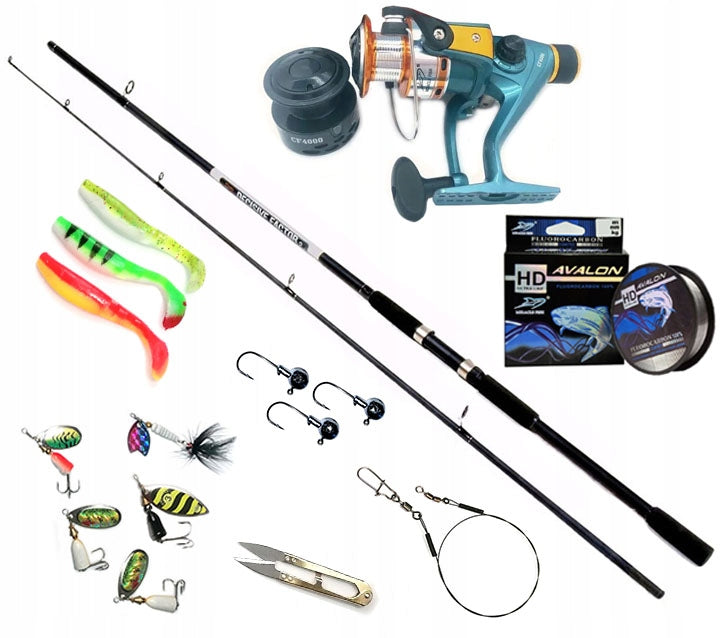 DECISIVE XT SPINING FISHING SET PIKE ZANDER REEL FREE OF FREEBIES