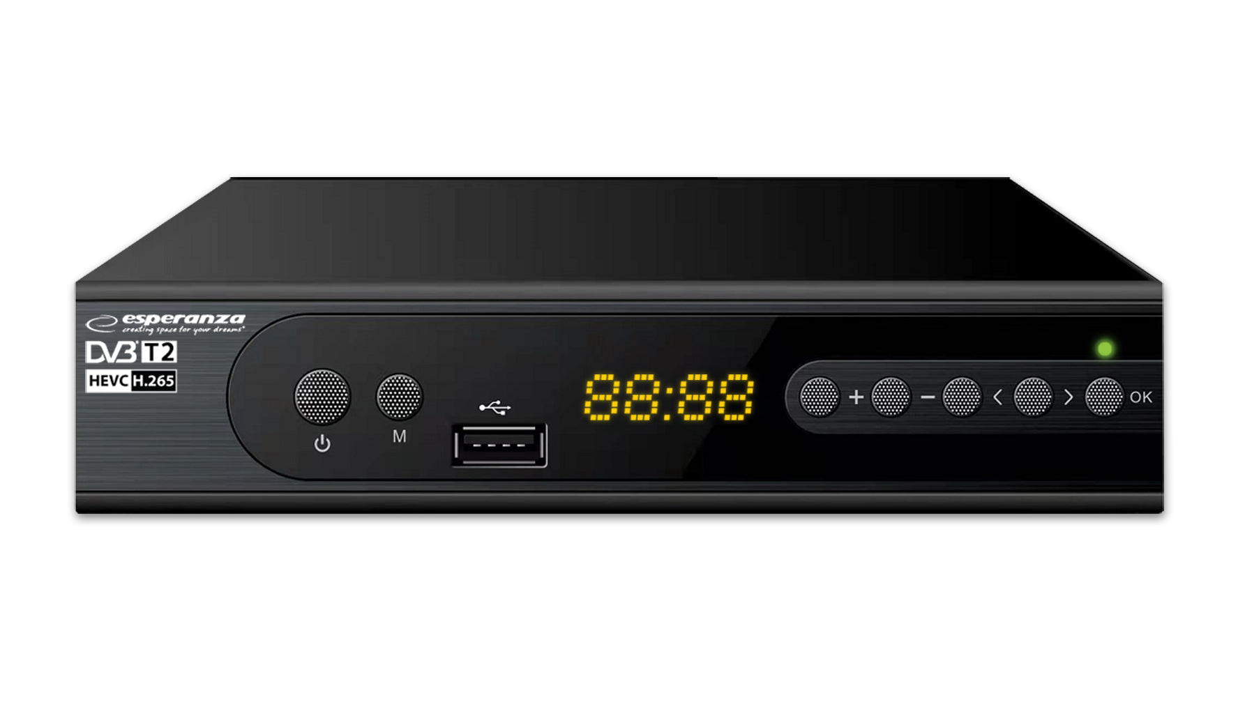 DECODER TERRESTRIAL TV TUNER HD DVB-T2 HEVC H.265 DISPLAY + REMOTE CONTROL Packaging status original