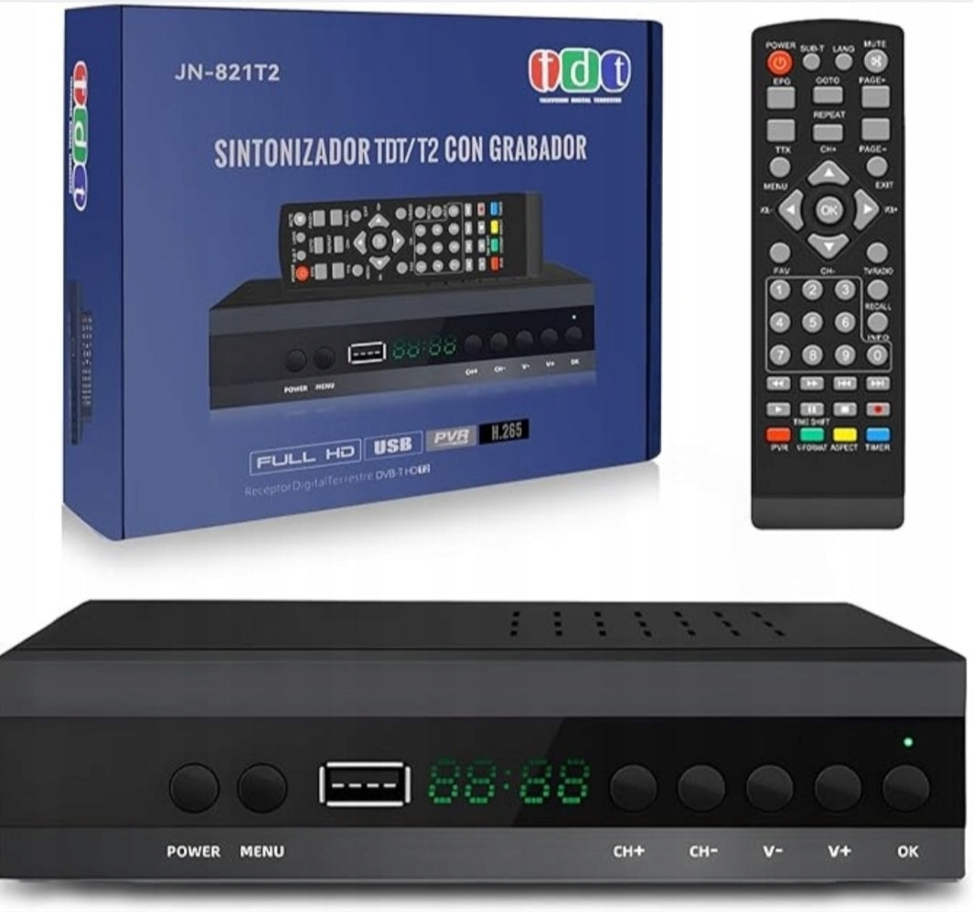 DECODER TUNER DVB-T DVB-T2 DVB-C TERRESTRIAL TV RECEIVER SET REMOTE CONTROL