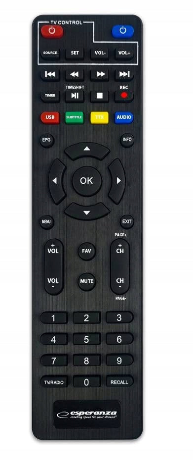 DECODER TV TUNER FOR TERRESTRIAL TV HD DVB-T2 HEVC H.265 REMOTE CONTROL Manufacturer code H.265/HEVC