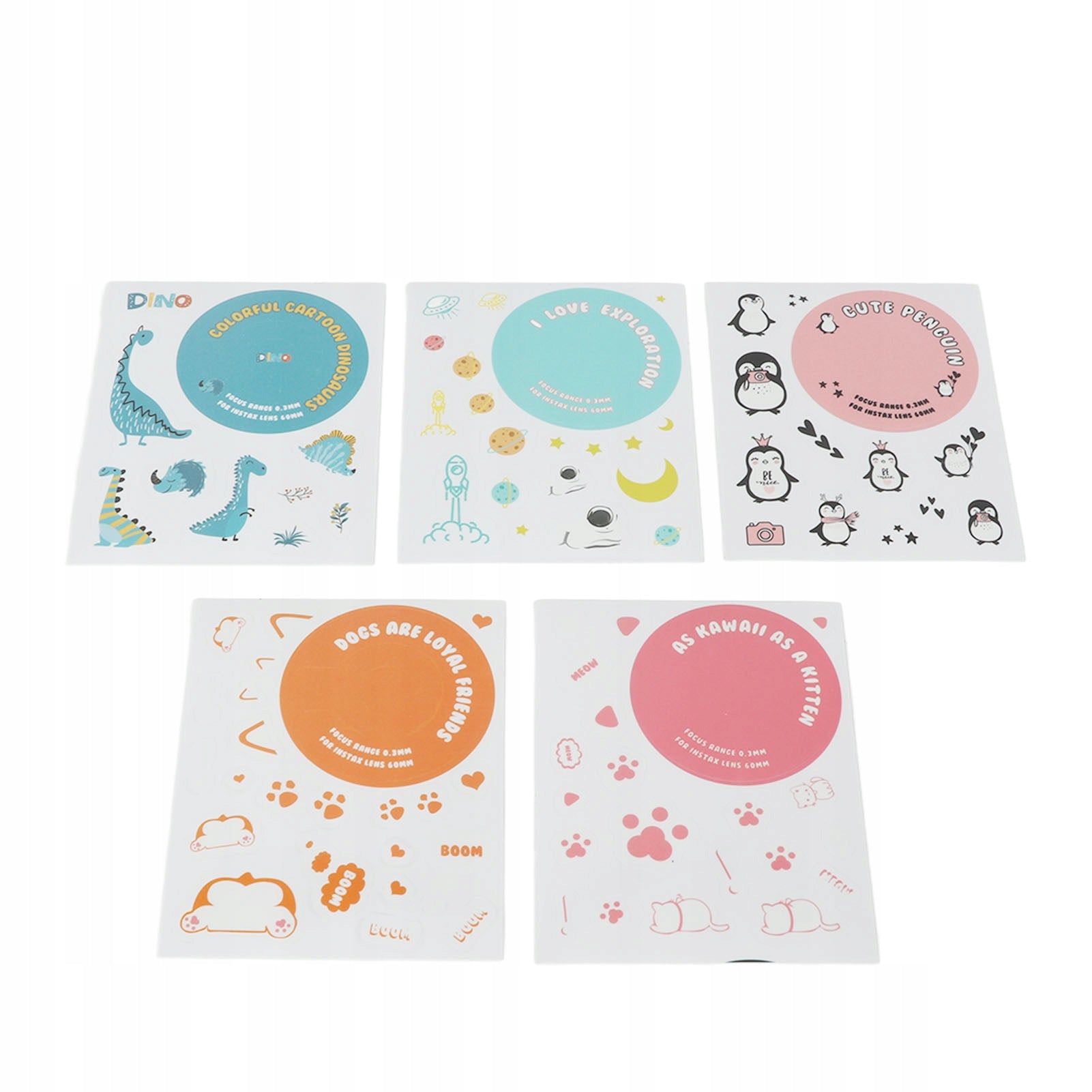 DECORATION CUTE CARTOON DIY STICKERS 5 DIFFERENT CJ Brand no brand