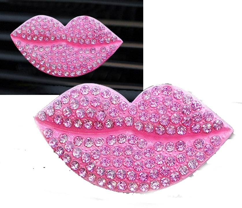 DECORATION FRAGRANCE CARS DIAMOND LIPS pink GIFT Female Trinket