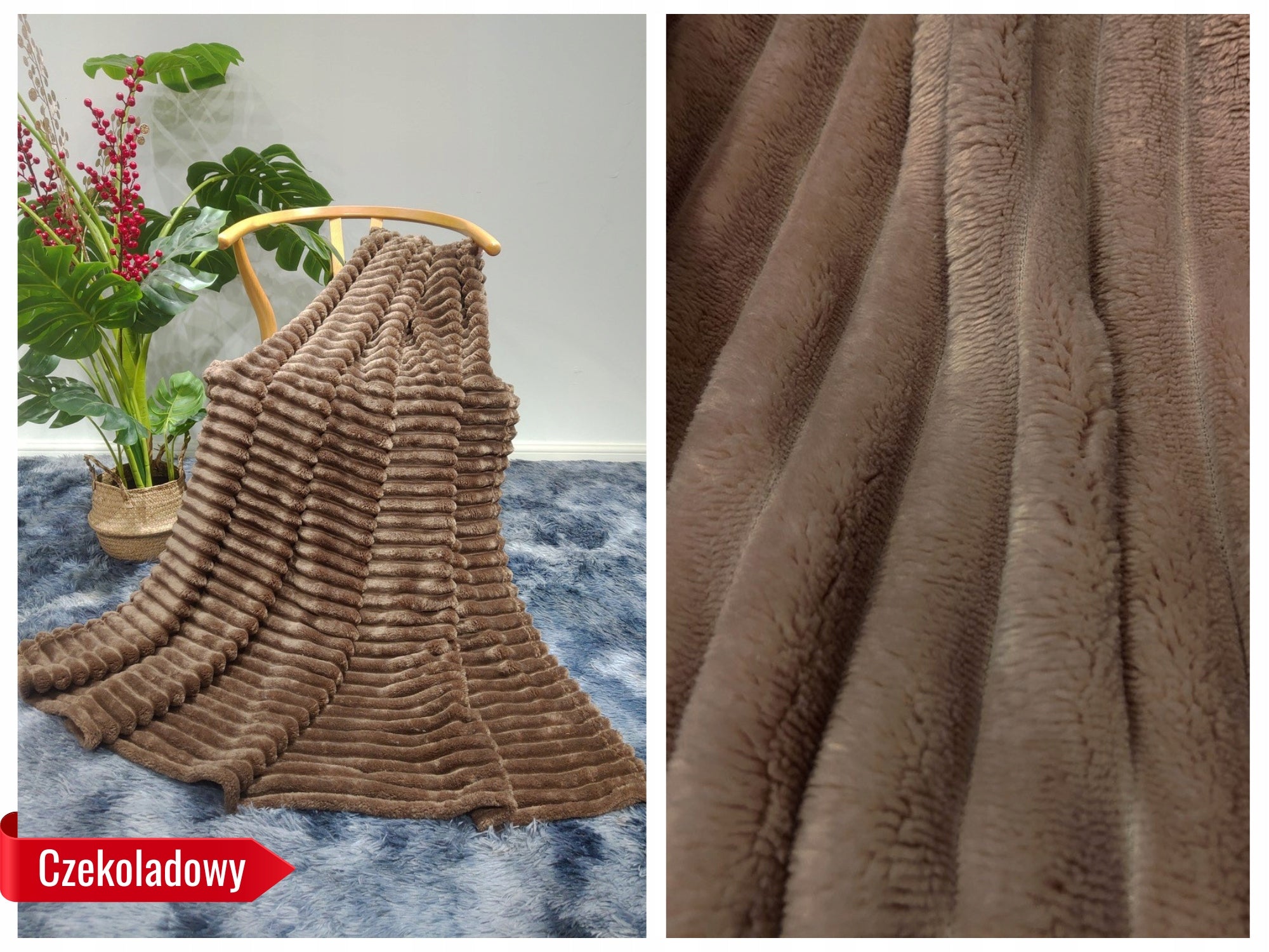 DECORATIVE BLANKET 160x200 KAPA BEDSPREAD COUCH EMBOSSED STRIPES Manufacturer code KOC-2-160X200-25B