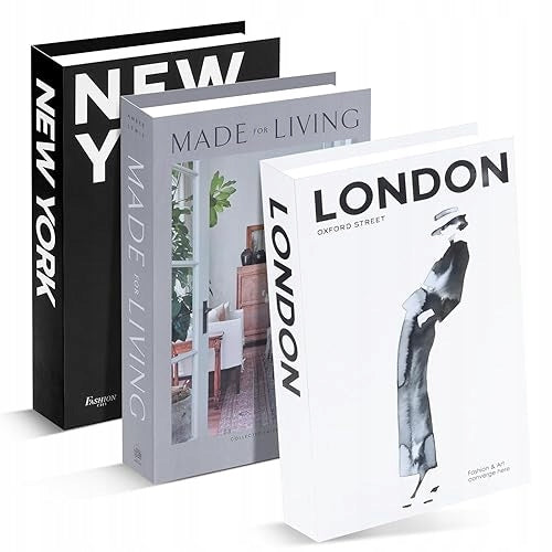 DECORATIVE BOOKS SET OF 3 MINIMALIST FOR GIFT BOOKCASE