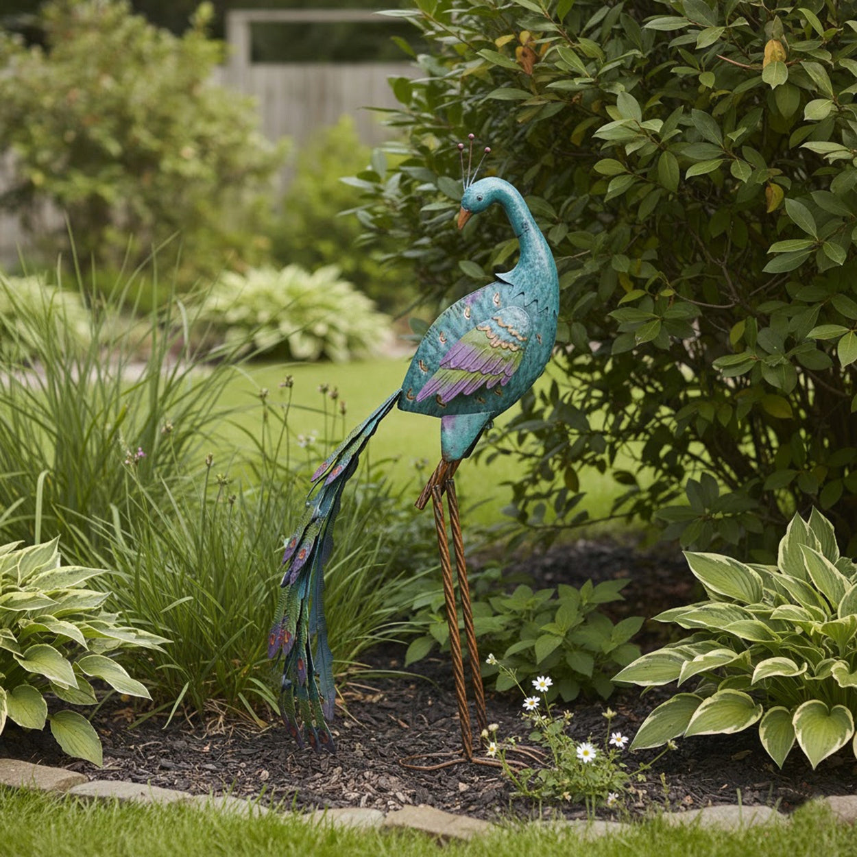 DECORATIVE FIGURINE GARDEN DECORATION ORNAMENT METAL FIGURE PEACOCK FOR GARDEN Manufacturer code 5346500