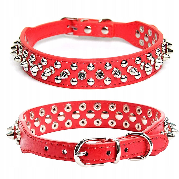 DECORATIVE LEATHER DOG COLLAR WITH STUDS ADJUSTABLE BULLDOG XL Packaging status original