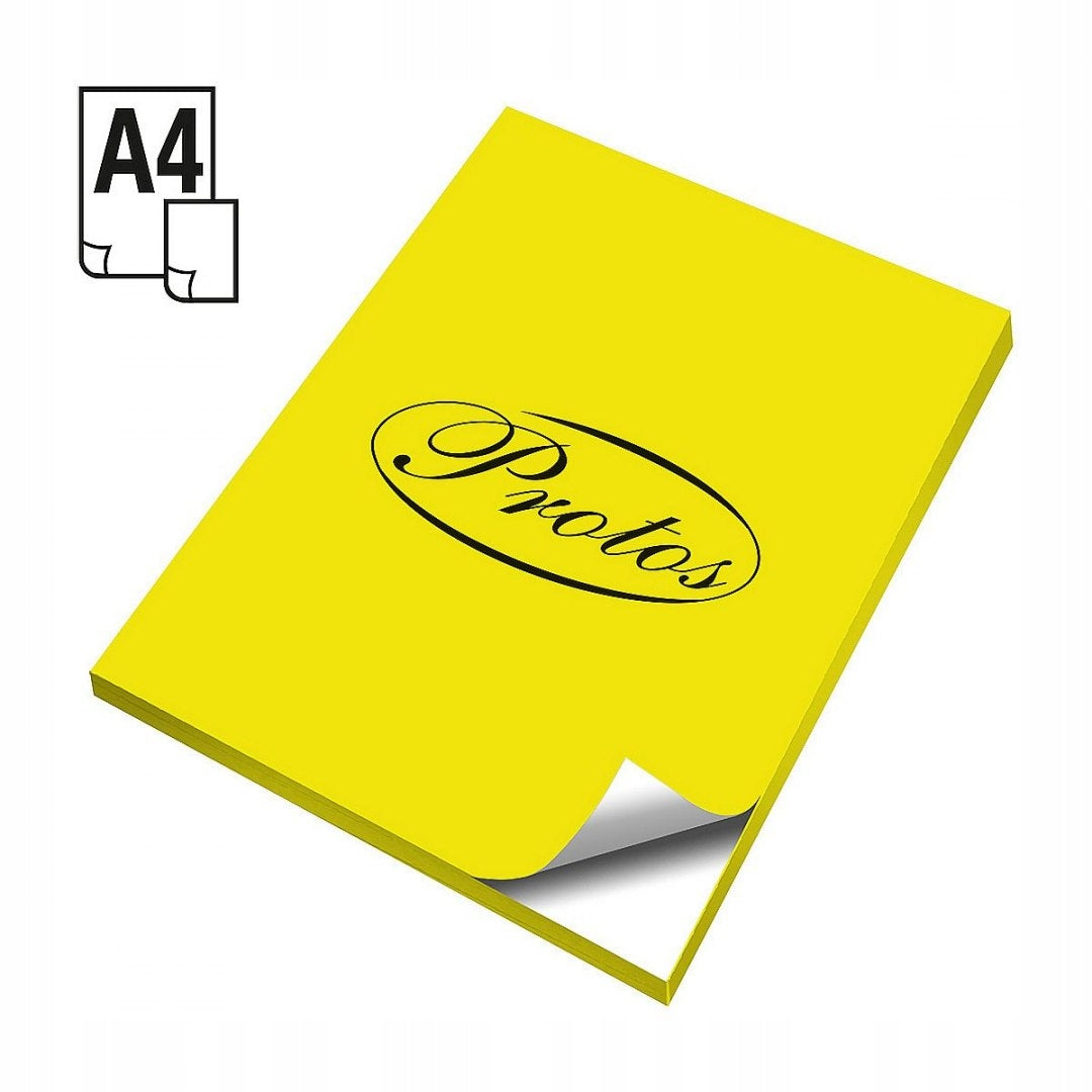 DECORATIVE SELF-ADHESIVE PAPER A4 SHEETS YELLOW 240 PROTOS Brand Protos