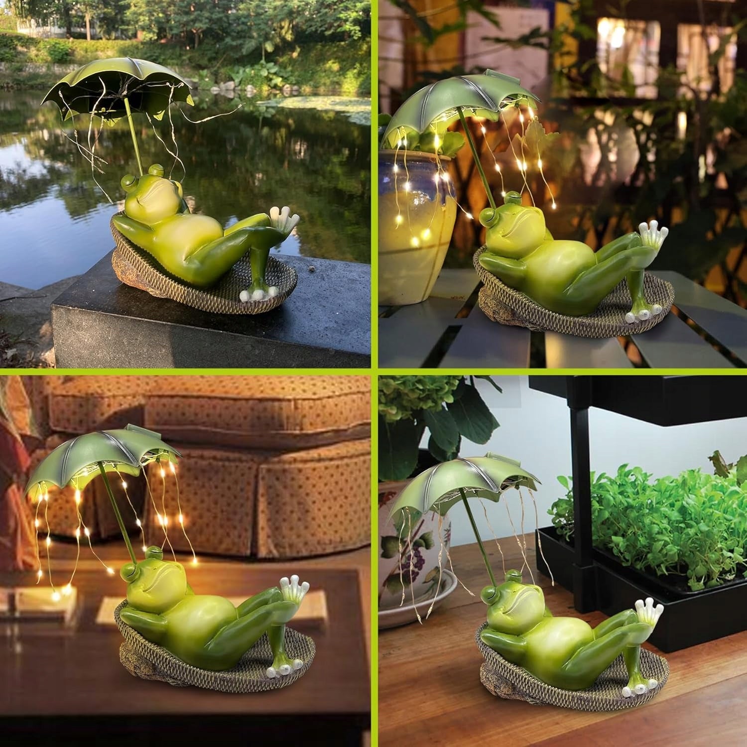 DECORATIVE SOLAR LAMP FROG ON THE DECKCHAIR 8-10H LIGHTING AUTOMATIC Manufacturer code ŻABA SOLARNA LAMPA