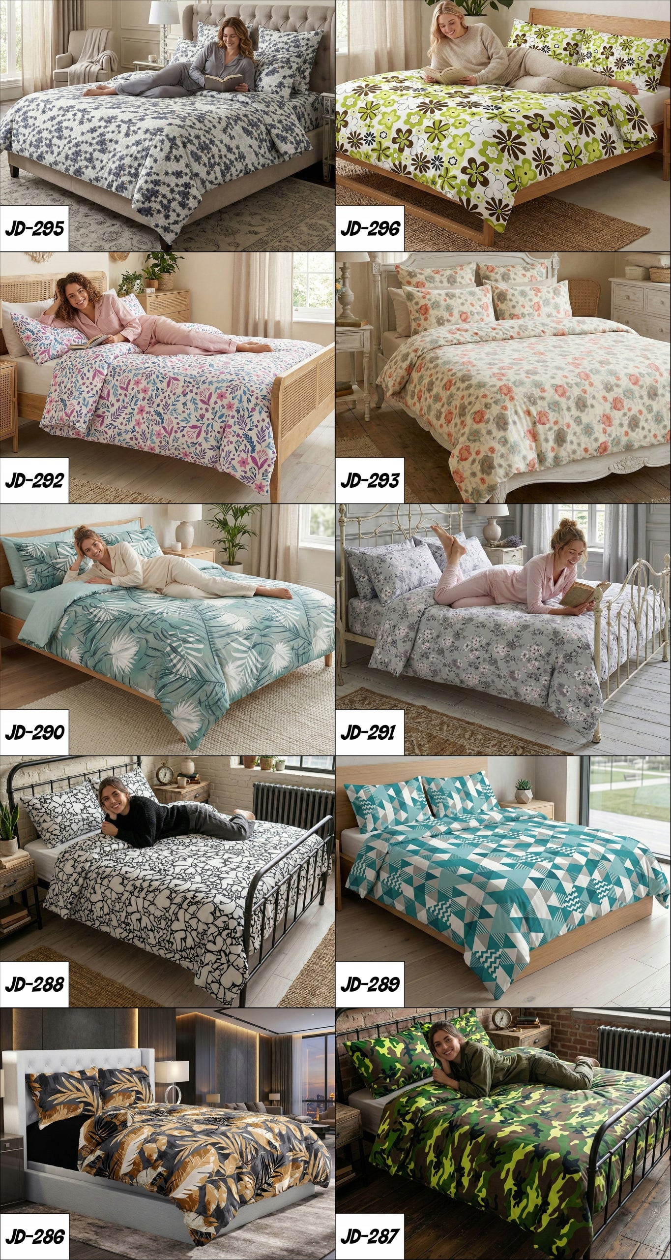 DECORATIVE SPRING BEDDING 140X200 + 2 PILLOWCASES DOUBLE-SIDED SET Comforter cover width 140 cm