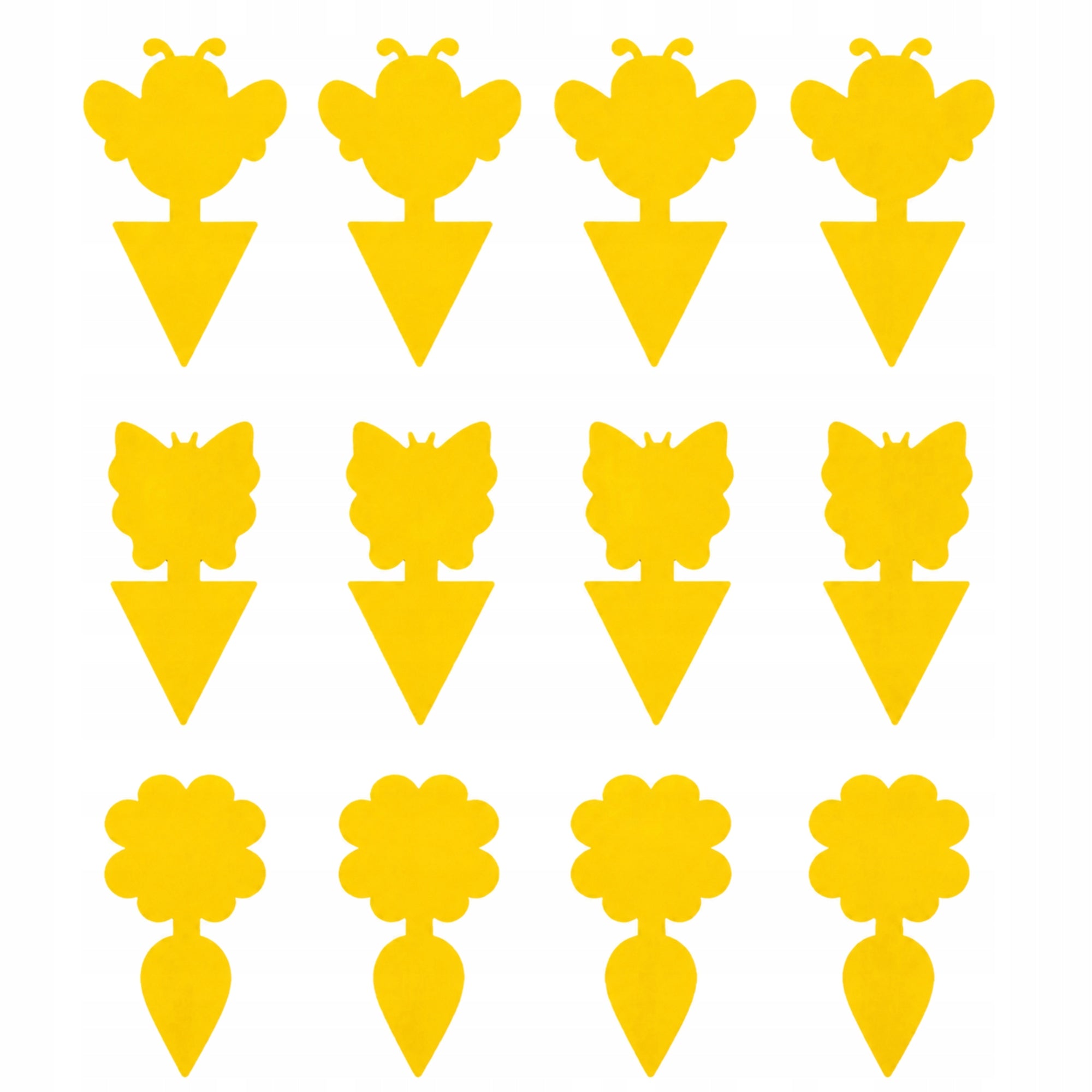 DECORATIVE STICKERS FOR POTS FOR EARTHWORMS FLIES FRUIT INSECTS YELLOW BUTTERFLIES Packaging status original
