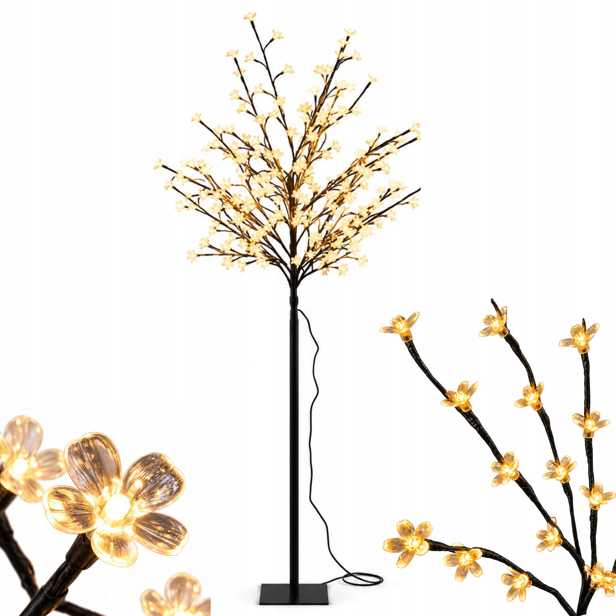 DECORATIVE TREE GLOWING 160 LED DECORATION FOR HOME ON TERRACE 120 CM WARM