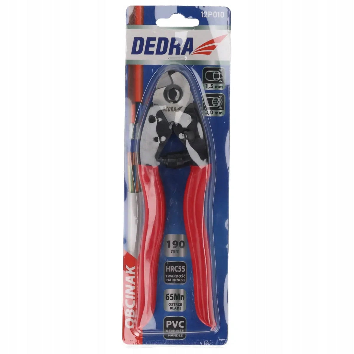 DEDRA 12P010 CUTTER FOR CABLES AND STEEL WIRES 190mm Kind scissors, clippers set