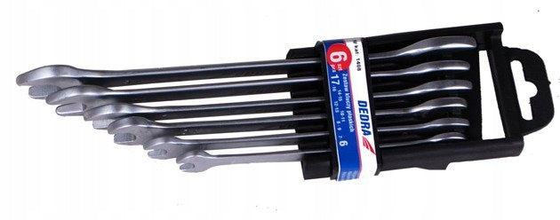 DEDRA 1408 SET OF FLAT WRENCHES CrV 6-17 6 PIECES
