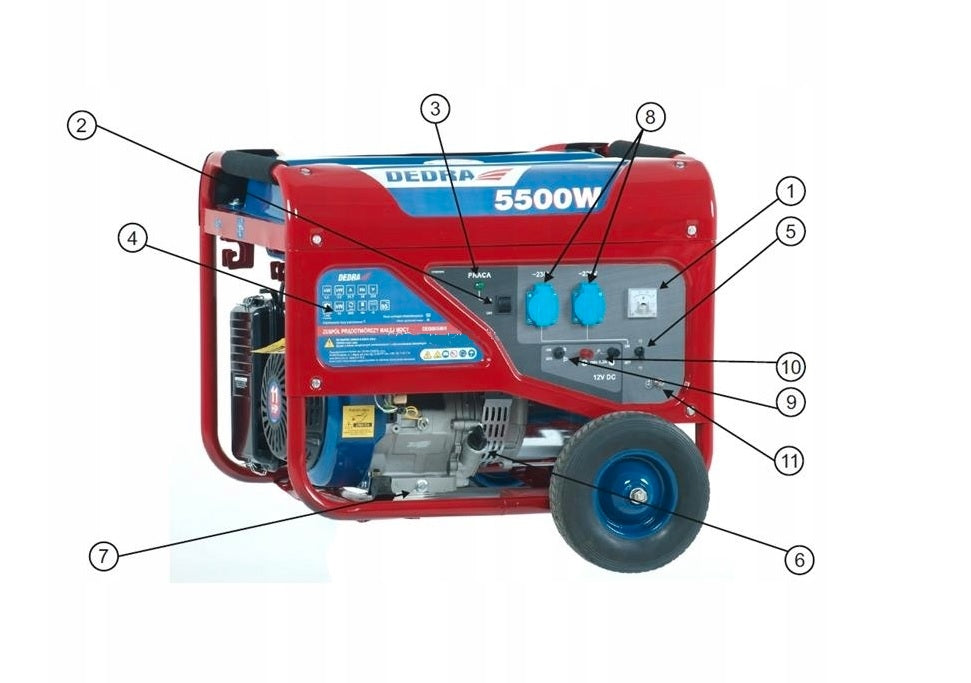 DEDRA GENERATOR SET 5500W 12V / 230V 5,5KW + OIL Brand Dedra