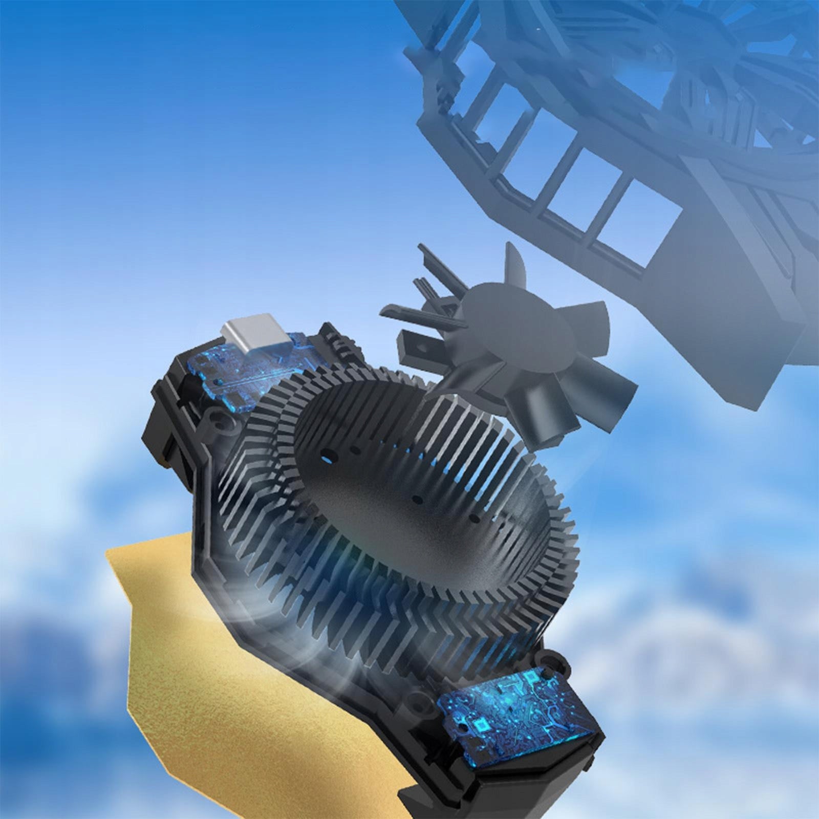 DEEM phone cooler: 3 sec. cooling, semiconductor heat sink. Power 0 W