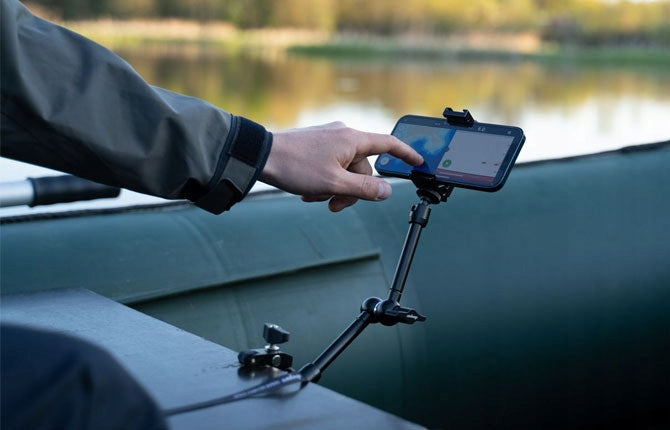 DEEPER holder for Smartphone Phone Echo Sounder Probe Kayak Pontoon Boat Batteries included no