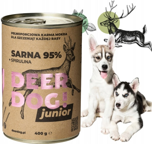 DEER DOG Junior wet deer food 95% + spirulina 400g