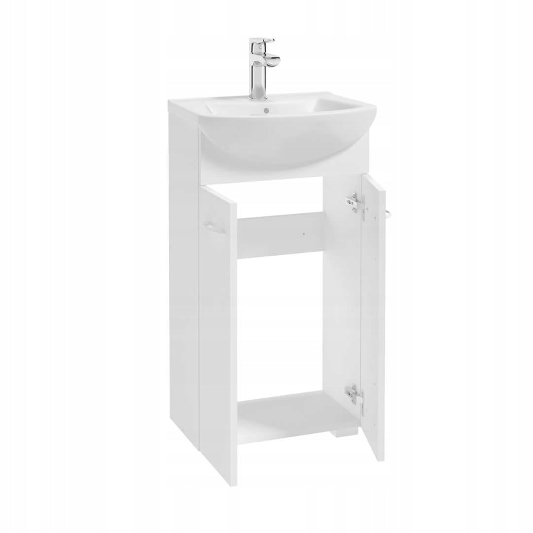 Badezimmerschrank Defra D45 2D0S mit Waschbecken Tomaso 095-D-04501+1569, weiß 