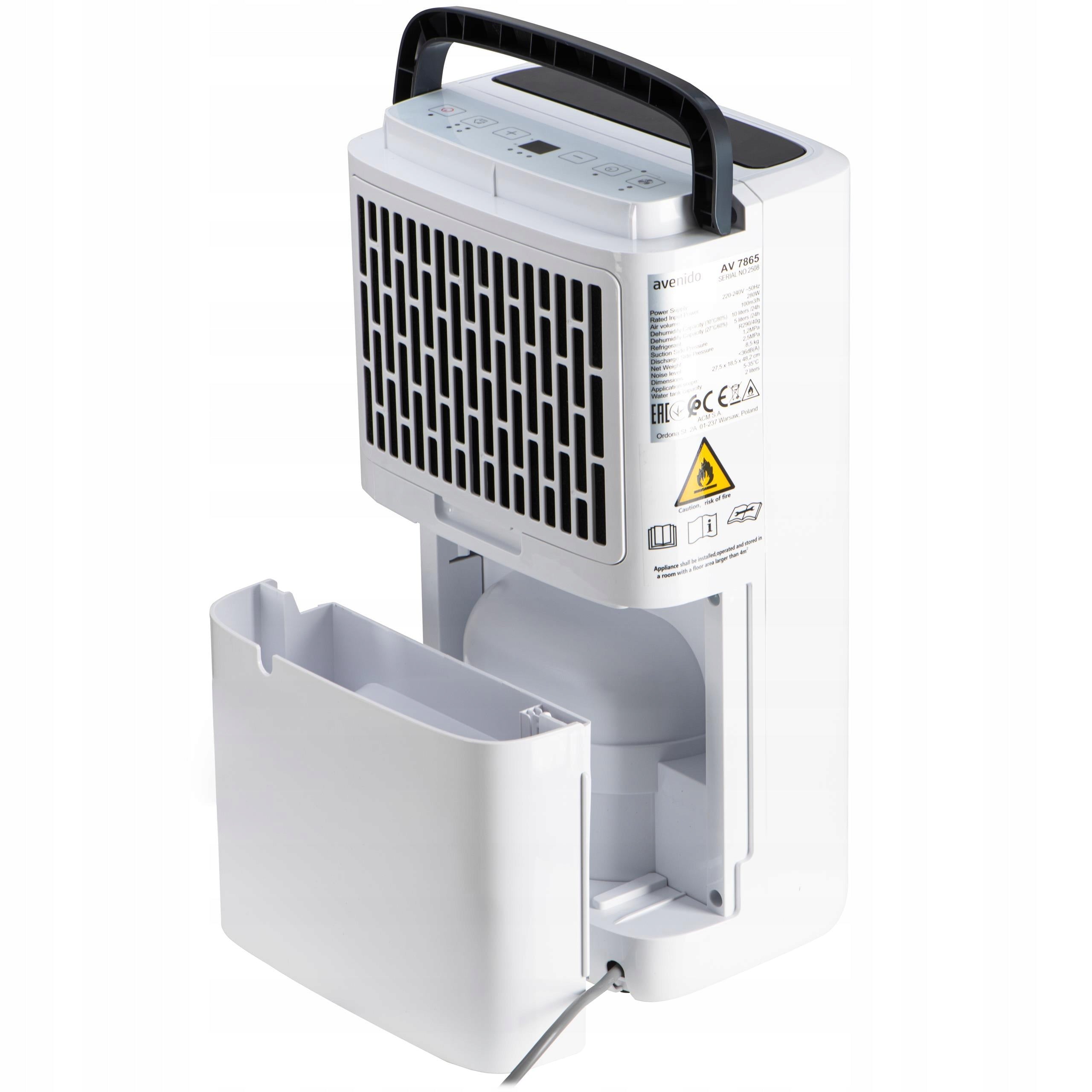 DEHUMIDIFIER AUTOMATIC 10L/24h WIFI 25m2 MOISTURE ABSORBER TIMER Model AV7865
