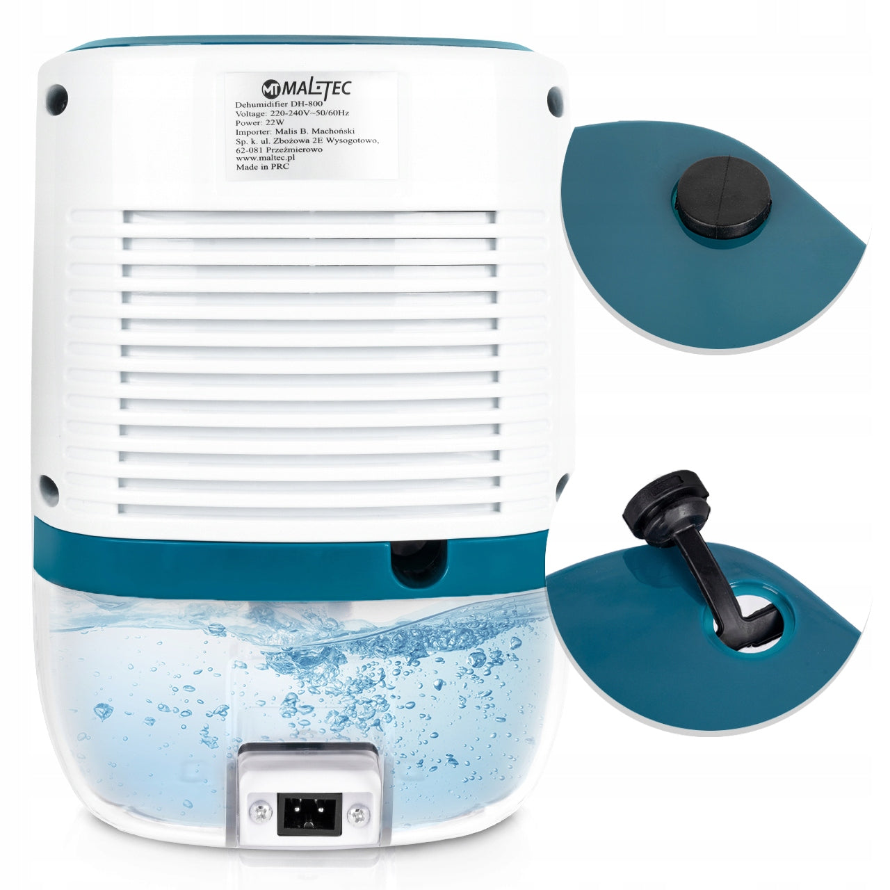 DEHUMIDIFIER MOISTURE ABSORBER QUIET EFFICIENT MALTEC 0,8L Efficiency 0.3 l/24 h