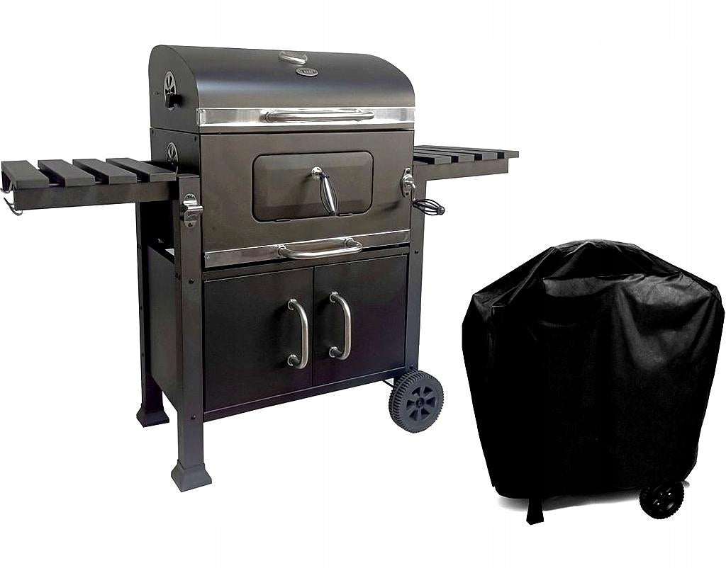 DEKRAFT ANGULAR CHARCOAL GRILL WITH CAST IRON GRATE CABINET AND COVER!!! Packaging status original