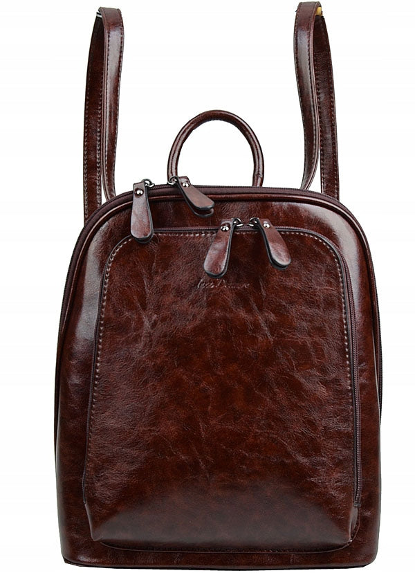 DELAURE BACKPACK women's shoulder bag Eco Leather A4 CHOCOLATE Manufacturer code DAVID JONES