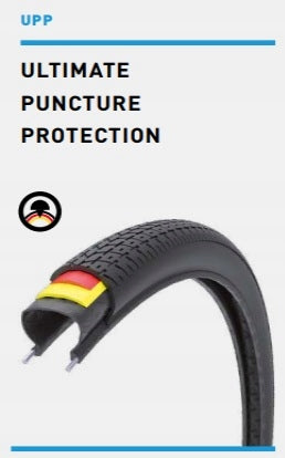 DELI 28x1.75 tyre with 2.5mm anti-puncture insert and reflective strip Manufacturer code Samurai 2.5mm