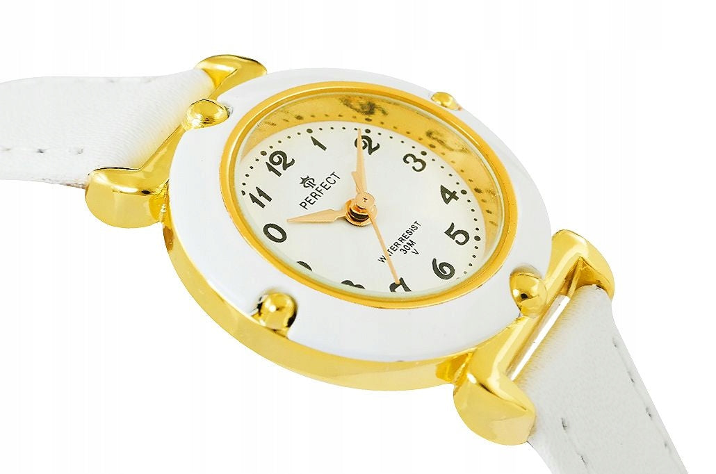 DELICATE CHILDREN'S WATCH - WHITE STRAP - GOLD WHITE CASE Brand Perfect
