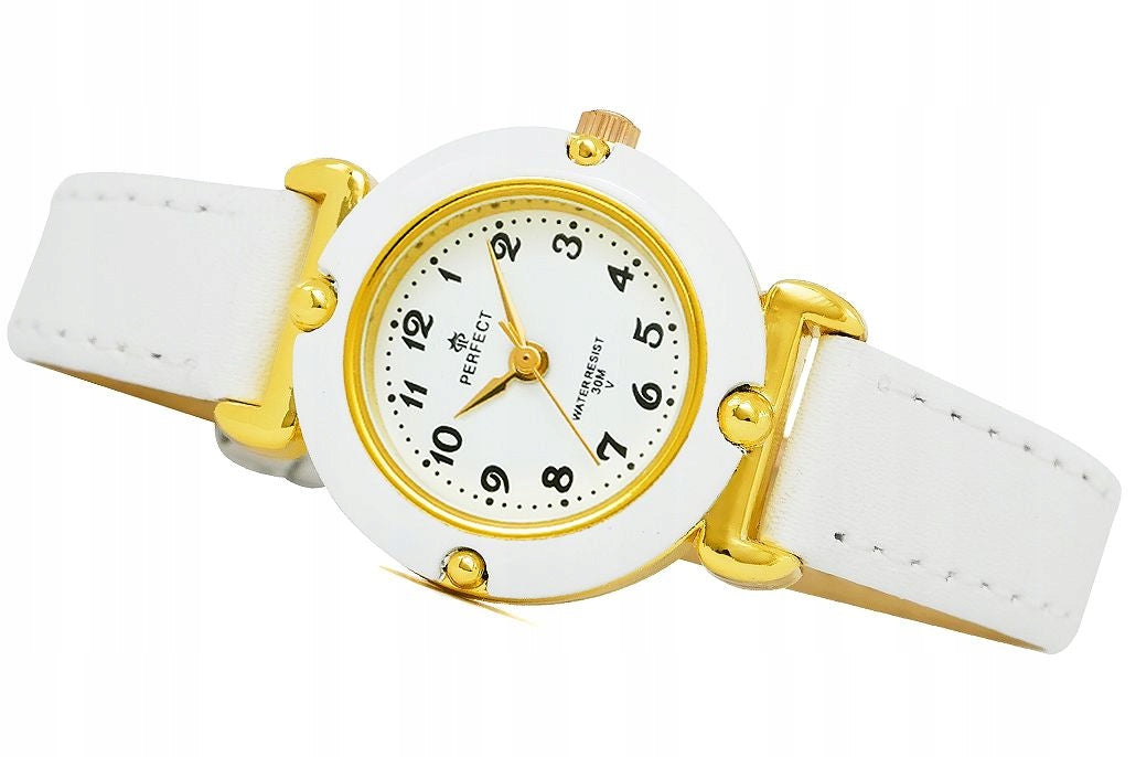 DELICATE CHILDREN'S WATCH - WHITE STRAP - GOLD WHITE CASE Packaging status original