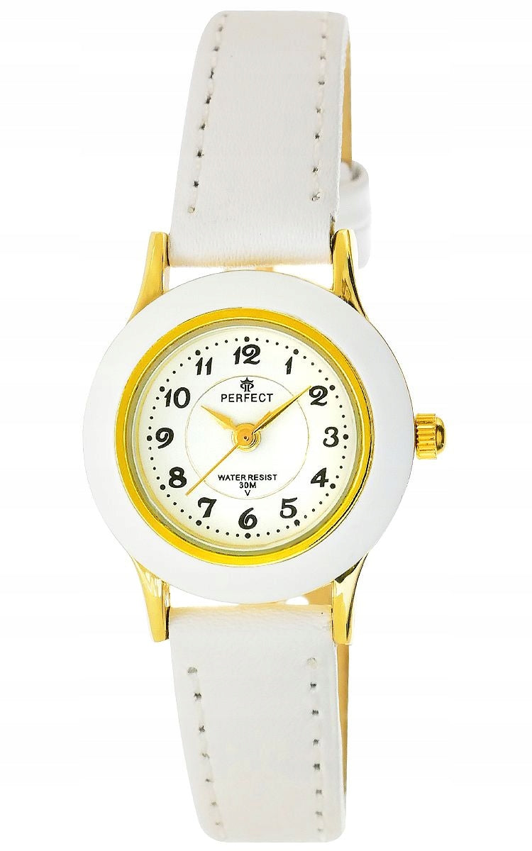 DELICATE WHITE CHILDREN'S WATCH - LEATHER STRAP - NICKEL-FREE Brand Perfect