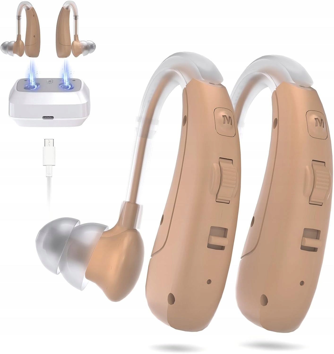 DELM-1011D Wireless Hearing Aid With 4 Modes 2 Pieces
