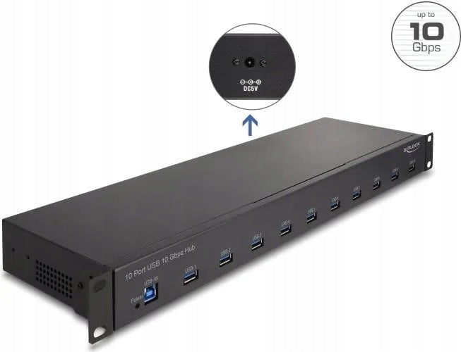 DELOCK 19" Industrie Hub 10x USB 10 Gbps Type-A