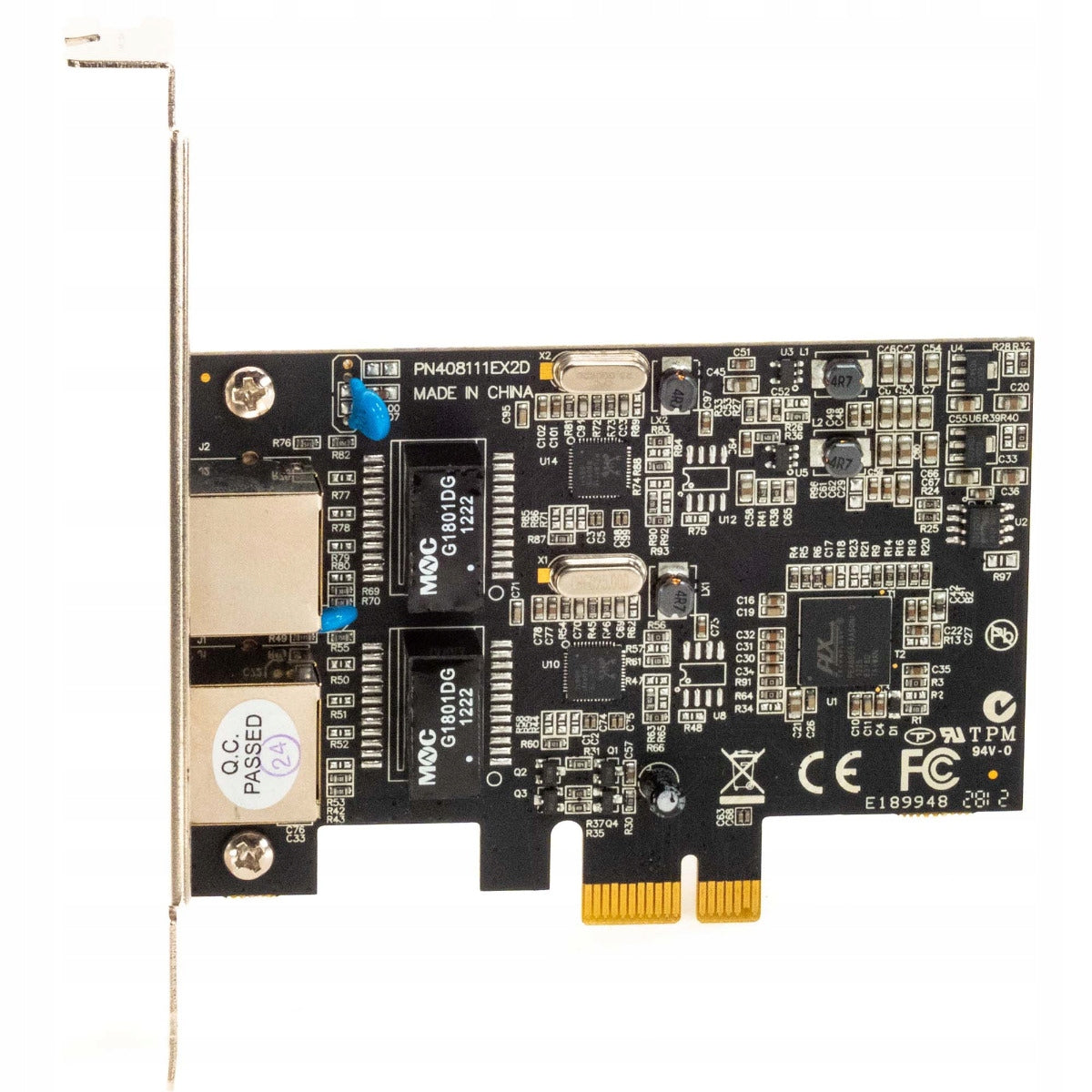 DELOCK 408111EX2D DUAL RTL8111E RJ45 10/100/1000Mbps PCIe x1 NETWORK ADAPTER