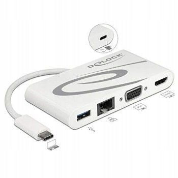 DELOCK USB 3.1/C Docking Station > LAN/HDMI 4K 30Hz/VGA/USB