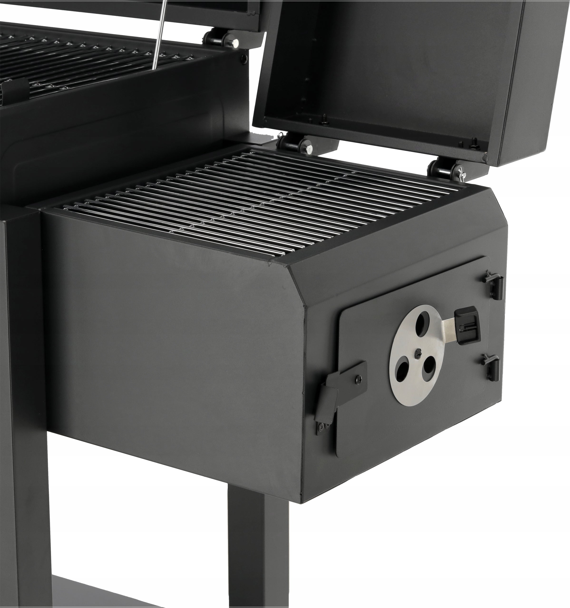 DELUXE CHARCOAL GARDEN GRILL WITH LID AND THERMOMETER WITH SMOKEHOUSE LUND Grate width 41.5 cm