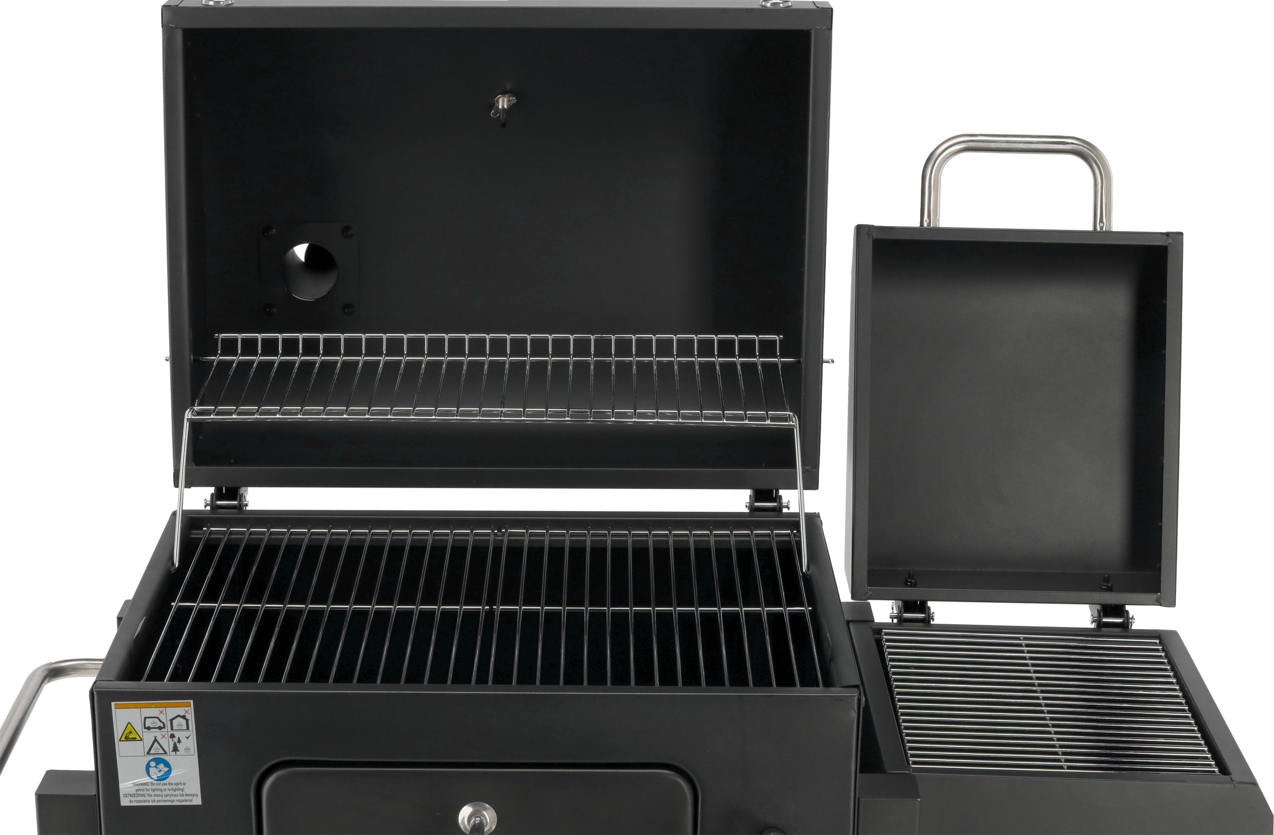 DELUXE CHARCOAL GARDEN GRILL WITH LID AND THERMOMETER WITH SMOKEHOUSE LUND Grill depth 62 cm