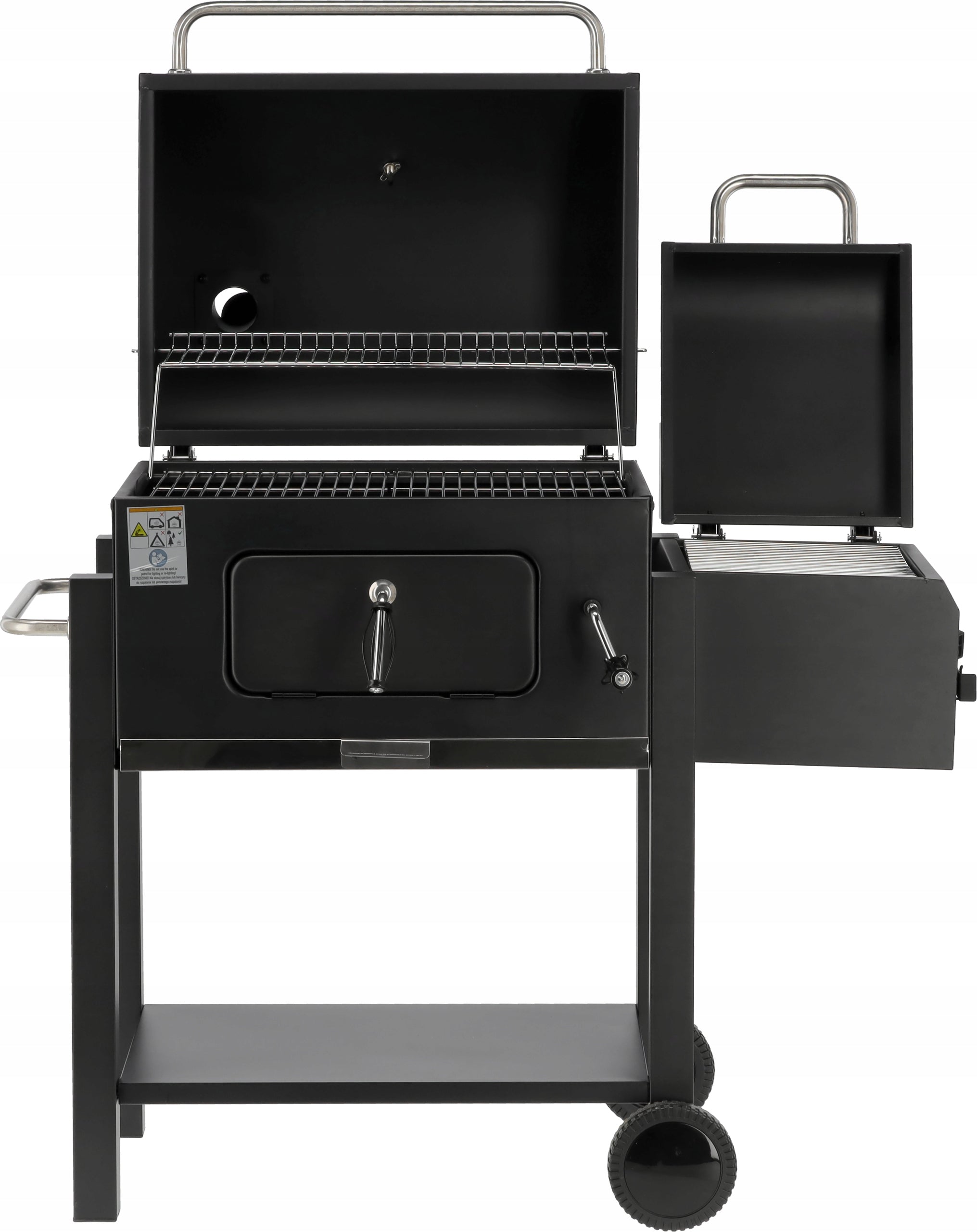 DELUXE CHARCOAL GARDEN GRILL WITH LID AND THERMOMETER WITH SMOKEHOUSE LUND Grill width 112 cm