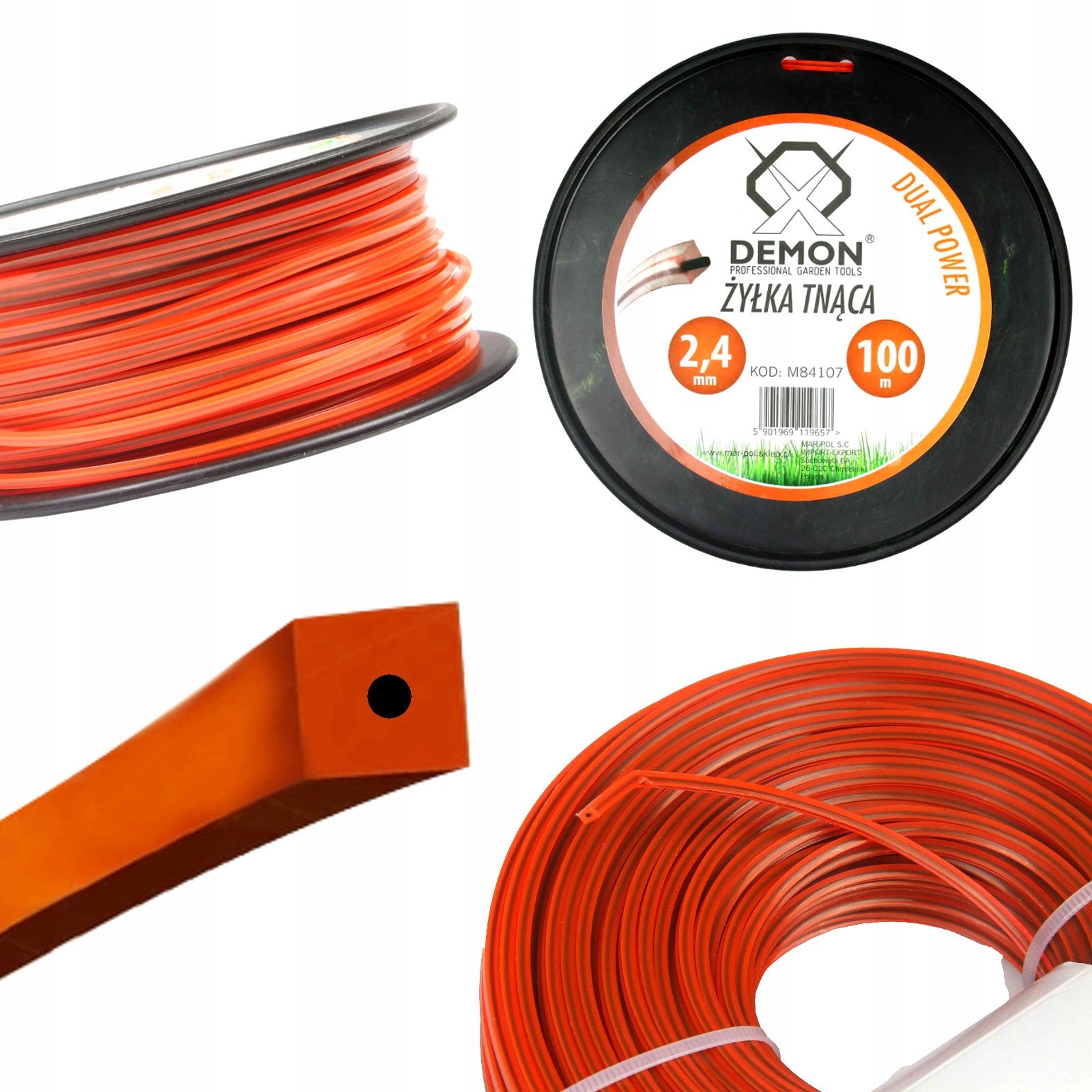 DEMON SCYTHE LINE REINFORCED SQUARE 2,4 mm 100m REINFORCED Manufacturer code M84107