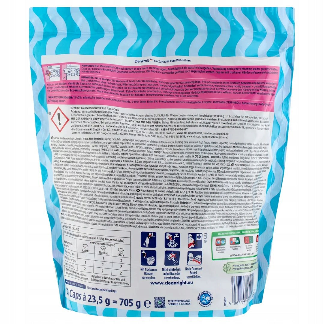 DENKMIT COLOR WASCHMITTEL CAPS COLORED WASHING CAPSULES FOR STAINS 30PCS Trade name other