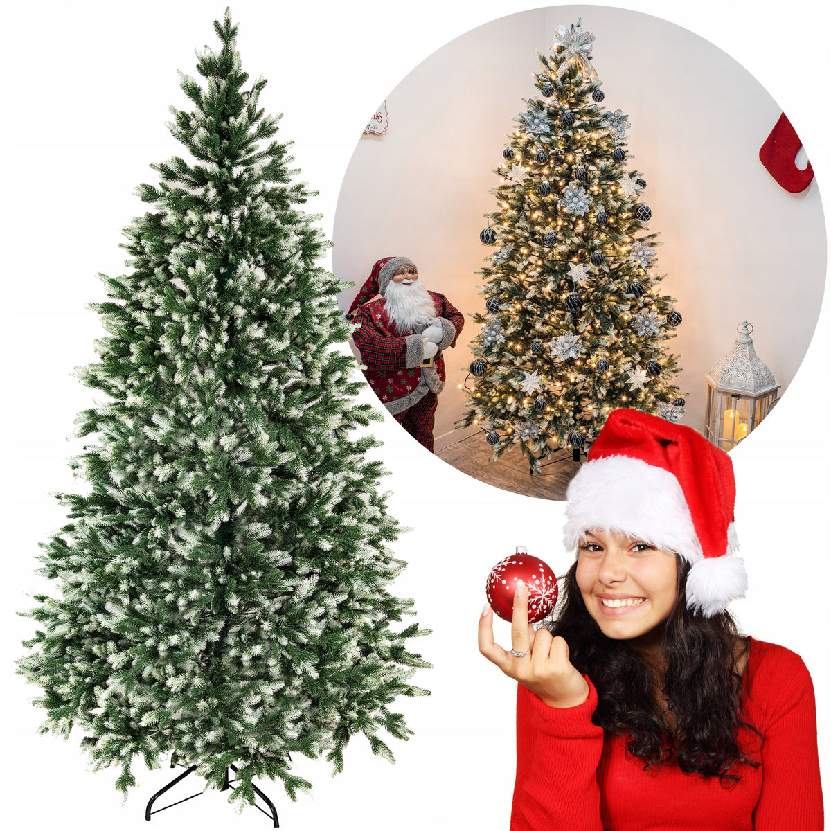 DENSE Christmas Tree 220 cm 100% PE FROSTED AS ALIVE
