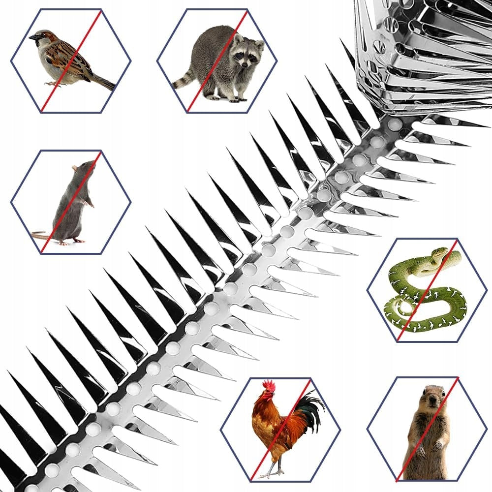 DENSE SPIKES FOR MARTENS BIRDS PESTS MARTENS REPELLENT FOR GUTTERS PIPES 5m SET Brand no brand