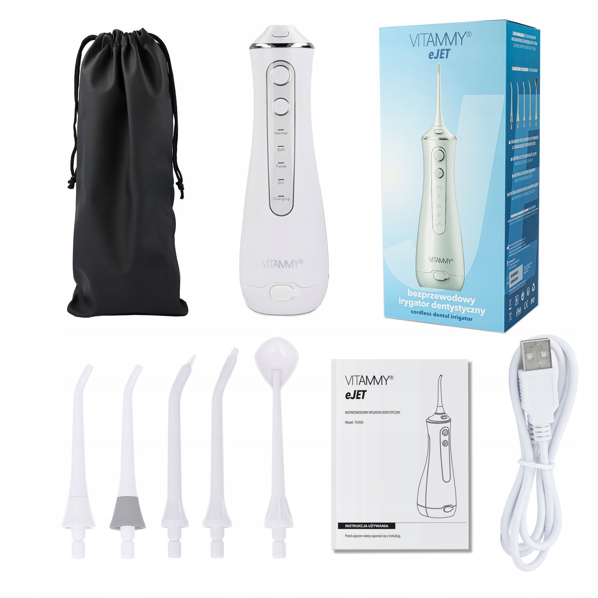 DENTAL IRRIGATOR VITAMMY EJET WIRELESS 4 PERSONAL MODES Packaging status original