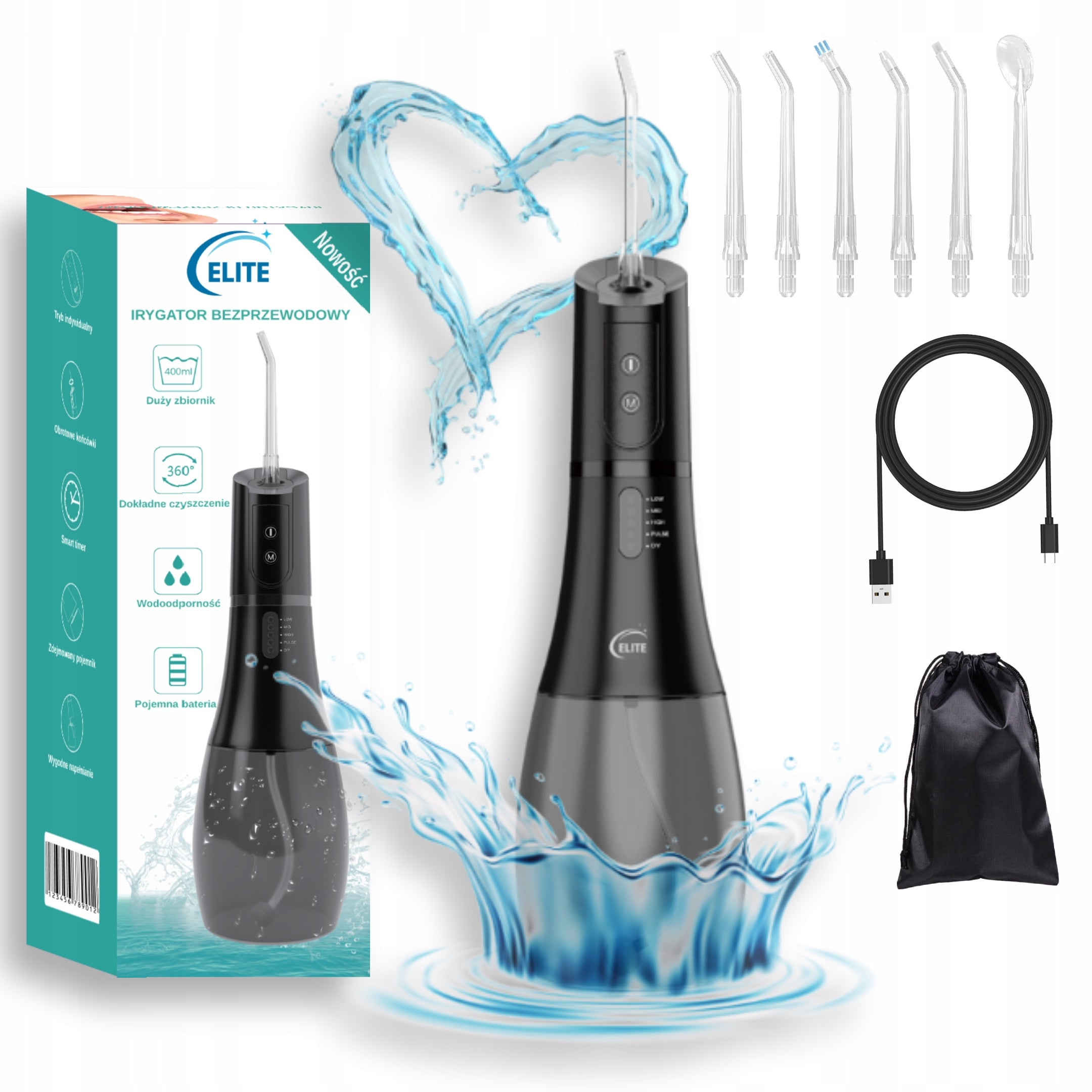 DENTAL IRRIGATOR WIRELESS 5 MODES 400ML STRONG ELITE