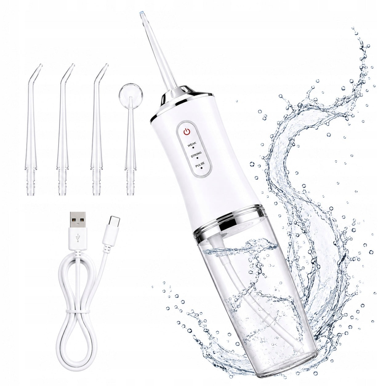 DENTAL IRRIGATOR WIRELESS WHITE 4 TIPS 3 MODES STRONG