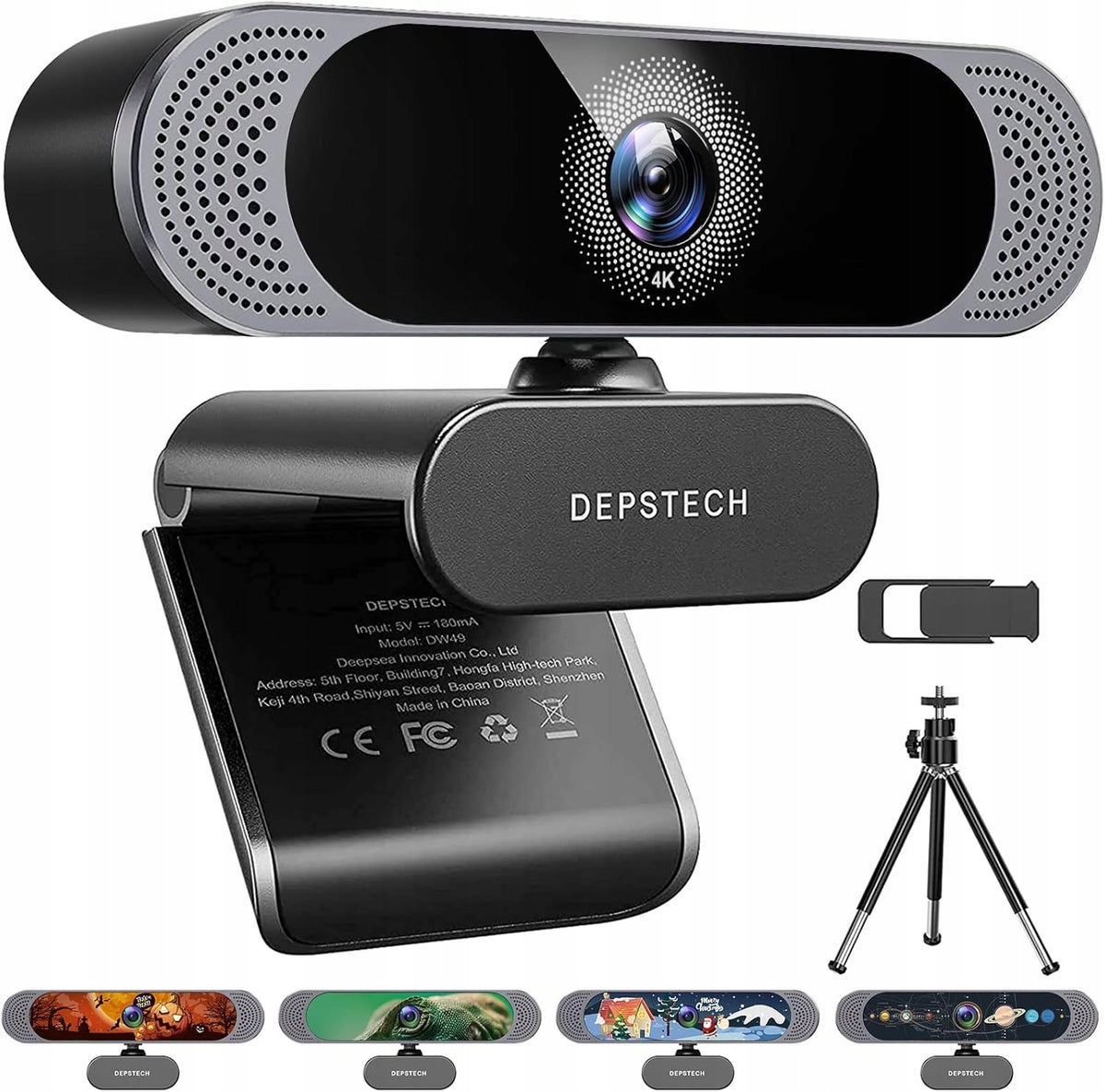 DEPSTECH DW49 webcam 4K 8MP autofocus microphone tripod