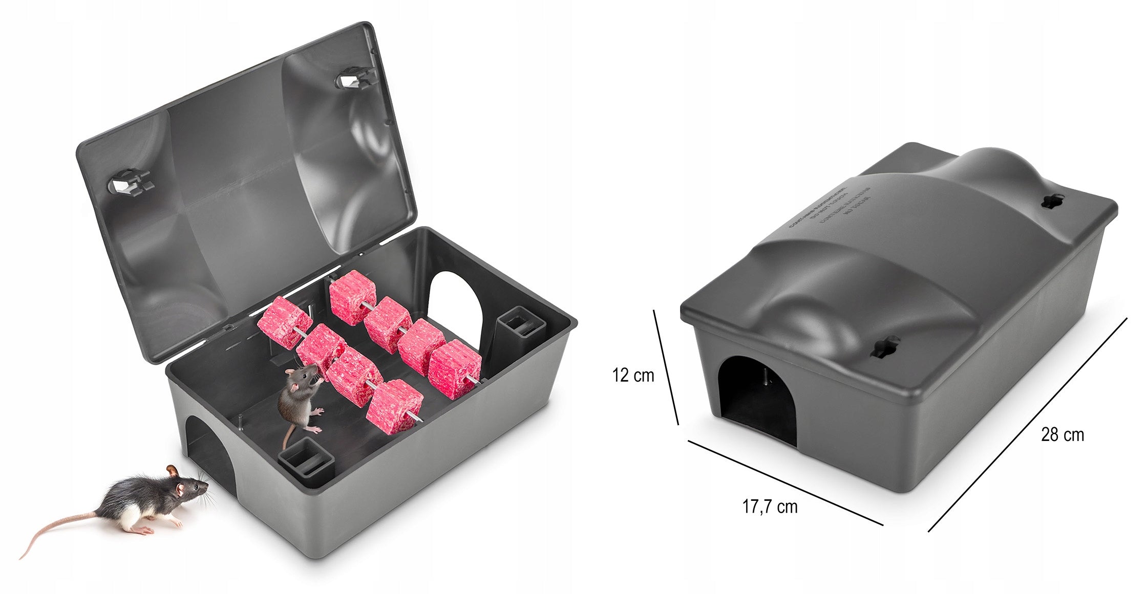DERATIZATION STATION FOR MICE AND RATS POISON FEEDER MULTI BAIT BOX Brand Strong