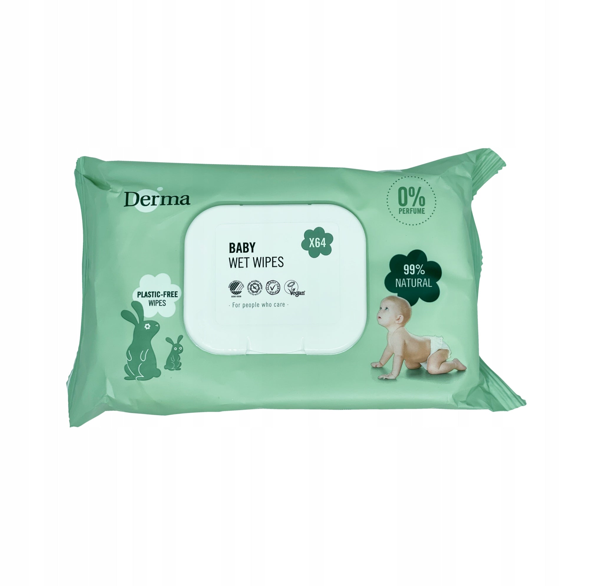 DERMA ECO BABY NATURAL WET WIPES 64sz